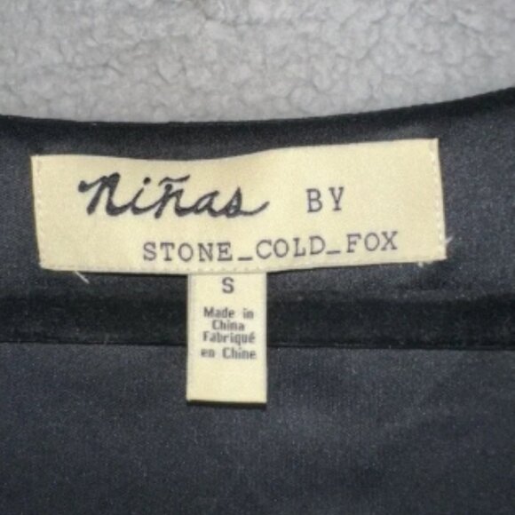 Stone Cold Fox Ninas Dress Womens Small Black Boho Lace Bell Sleeve Mini - Picture 2 of 6